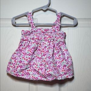Carter’s Toddler Girl Pink Floral Smocked Tank Top Size 12 Months